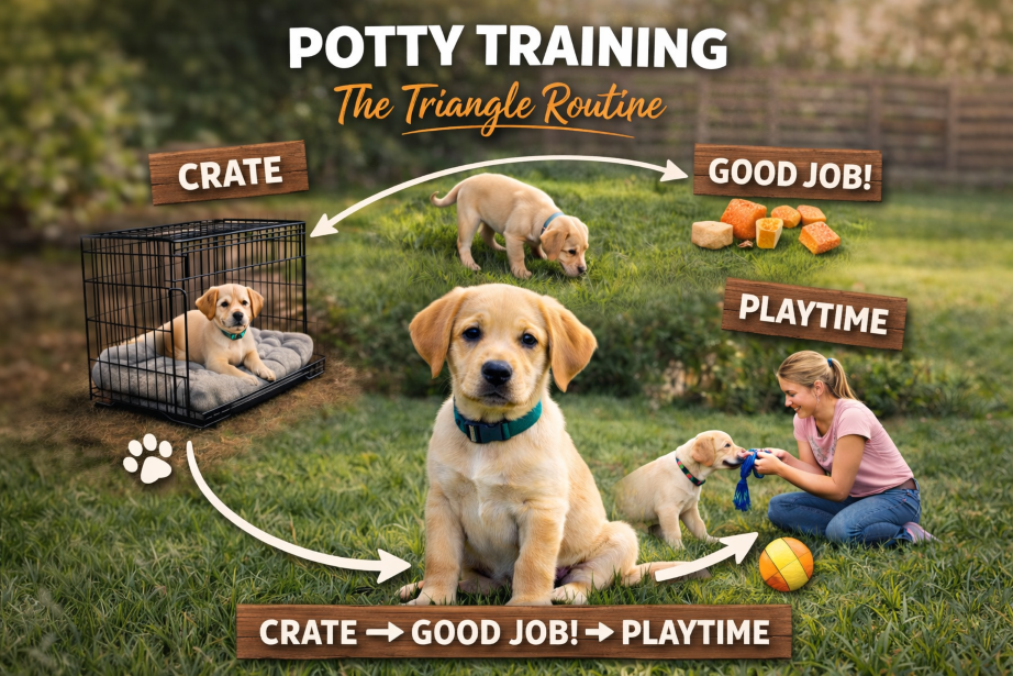 How to Potty Training your puppy (The Triangle Routine That Actually Works)